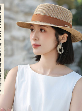 遮阳气质旅游百搭夏季草帽短直发
