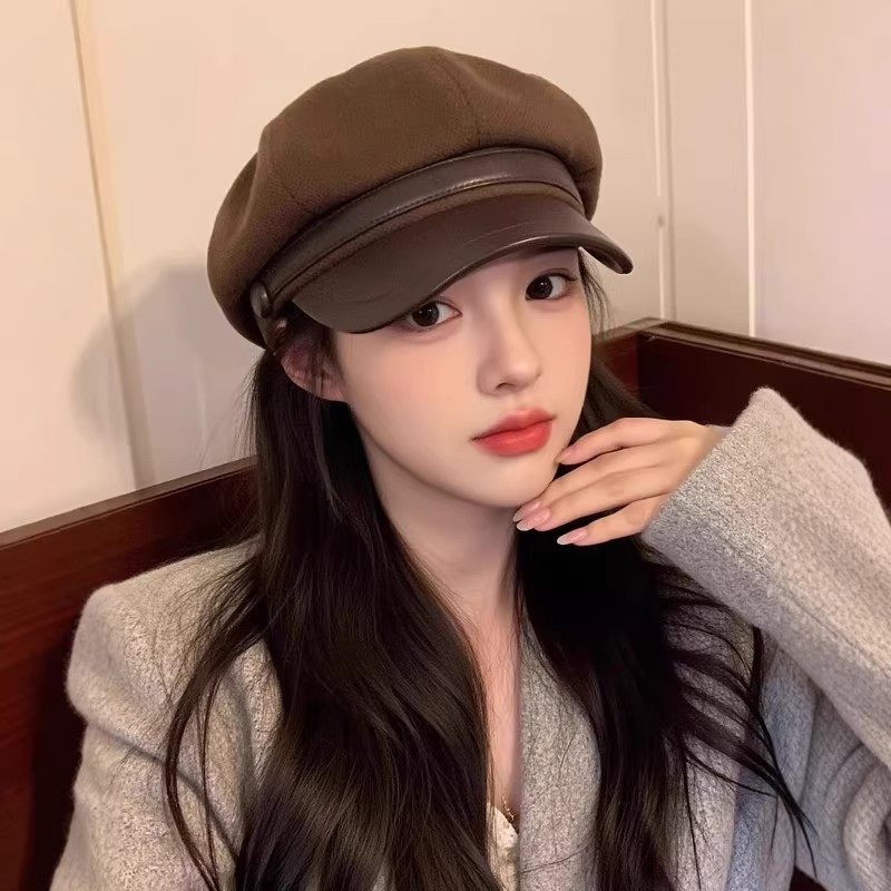复古黑色贝雷帽女秋冬季2026新款英伦风百搭八角帽大头围画家帽子,居家日用,头部防护用品,淘宝优惠券,粉丝福利购,淘宝优惠卷
