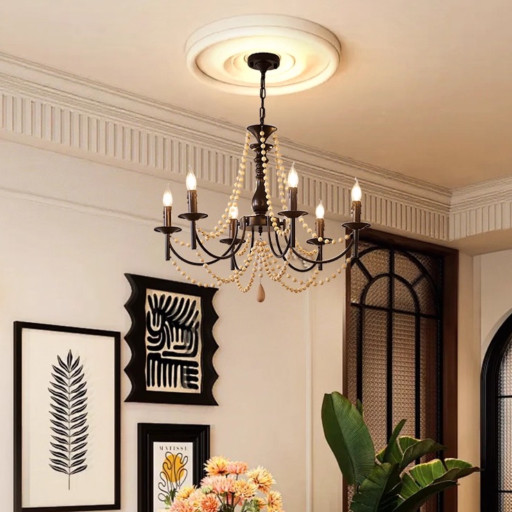 美式复古客厅卧室法式蜡烛吊灯