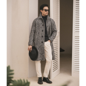 秋冬复古雅痞粗花羊毛BALMACAAN巴尔玛肯宽松插肩袖 毛呢大衣