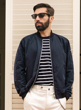 春夏经典轻奢老钱风MA-1日本机能防水面料免烫商务通勤夹克RIRI