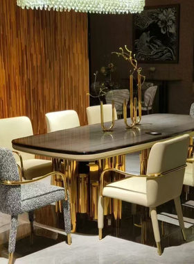 Robertocavalli 罗伯特卡瓦利轻奢意大利进口长餐桌别墅大豪宅