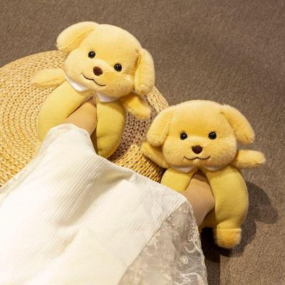 可爱小鼻嘎狗包跟棉拖鞋女士秋冬季室内居家毛绒儿童月子保暖厚底