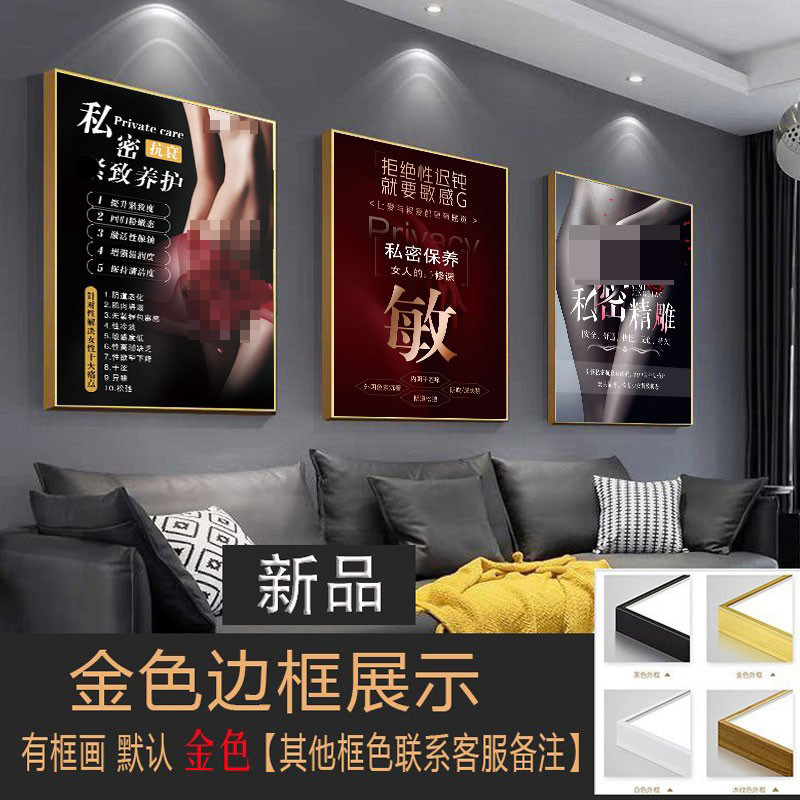 私密广告图产后修复图片宫颈挂画妇科宣传美容院徒手一指私密海报