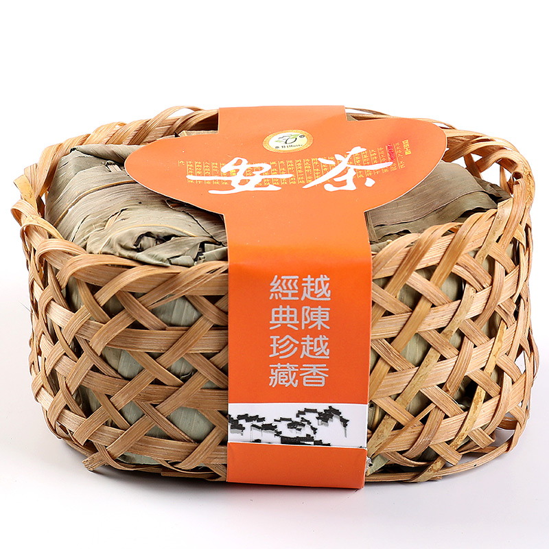 祁门安茶 贡尖茶叶 芦溪产原料八年陈 越陈越香 黑茶250克 可收藏