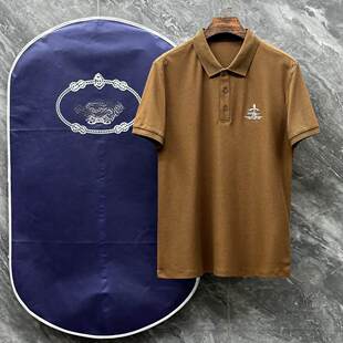 26春夏经典 翻领两粒扣T恤英伦格调 POLO衫 PD珠地商务休闲通勤男士