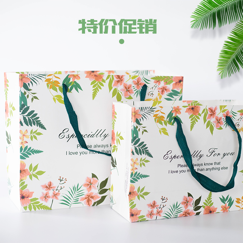 彩色花纹现货经典图礼品袋 服装袋 手提袋加膜白卡纸袋子大中小号