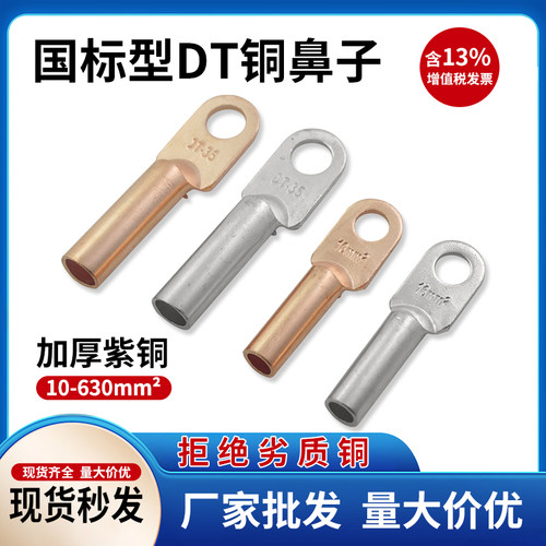 国标DT铜鼻子紫铜镀锡压接端子