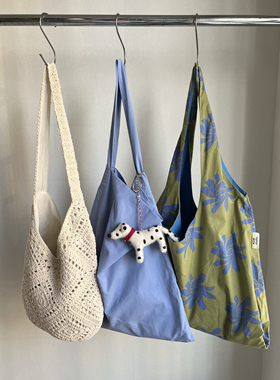 韩系慵懒风复古碎花帆布包2025新款帆布大容量单肩学生通勤托特包