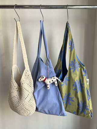 韩系慵懒风复古碎花帆布包2025新款帆布大容量单肩学生通勤托特包