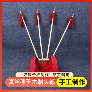 戏曲演出道具扎大靠旗杆子 优质藤杆牛皮靠板旗座靠兜戏剧插旗棍