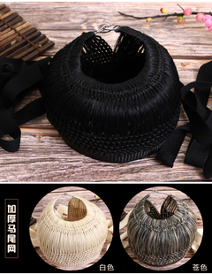 戏曲包头网子 青衣花旦头饰包头网加厚双层马尾网子网巾送勒头带