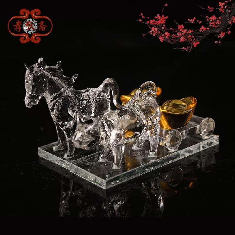 水晶牛马拉宝汽车果盘如意狮子