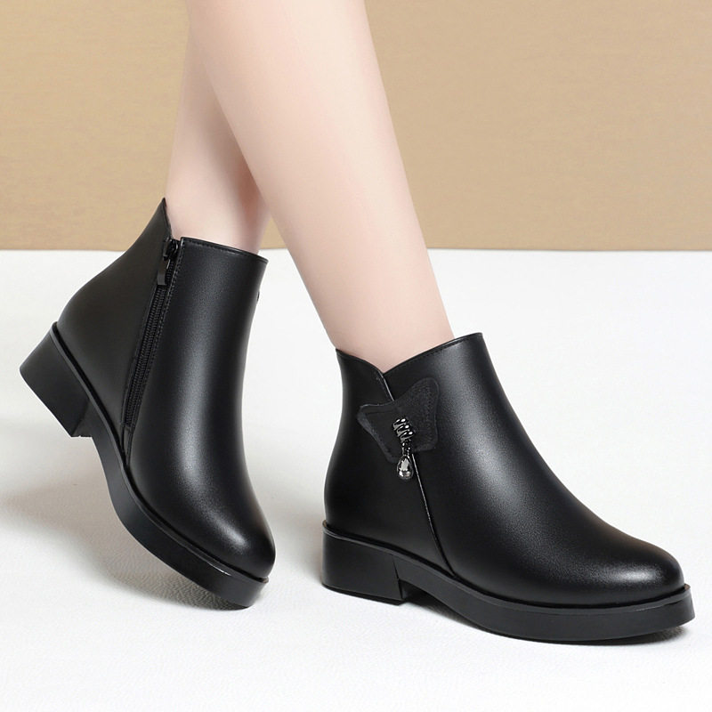 2025真皮皮靴新款冬季中老年平底短靴女妈妈保暖棉鞋防滑加绒女鞋,运动鞋new,运动休闲鞋,淘宝优惠券,粉丝福利购,淘宝优惠卷