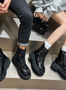 马丁鞋女秋冬季新款真皮厚底短靴情侣款机车英伦风骑士男靴子