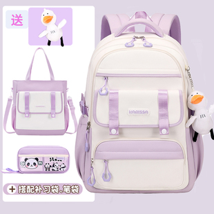小学生书包女初中生一三到六年级儿童女孩轻便减负防水大容量结实