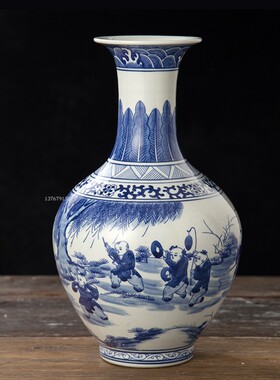 摆件玄关景德镇花瓶景德镇陶瓷