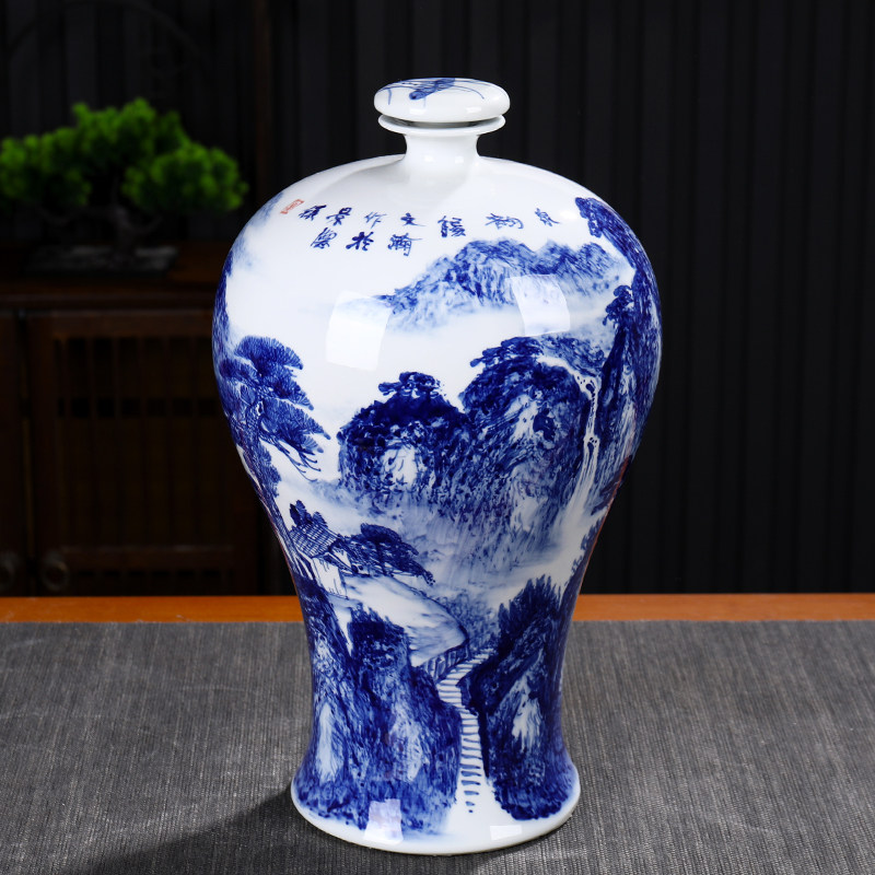 青花瓷陶瓷酒瓶景德镇手绘仿古