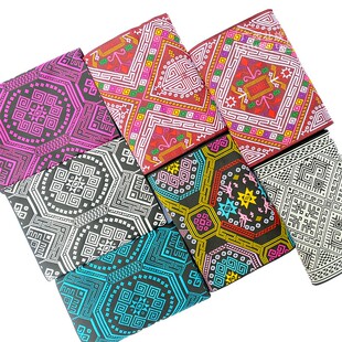 壮族织锦壮族文化代表 壮锦图案纹样绣花织带 民族花边布料集合