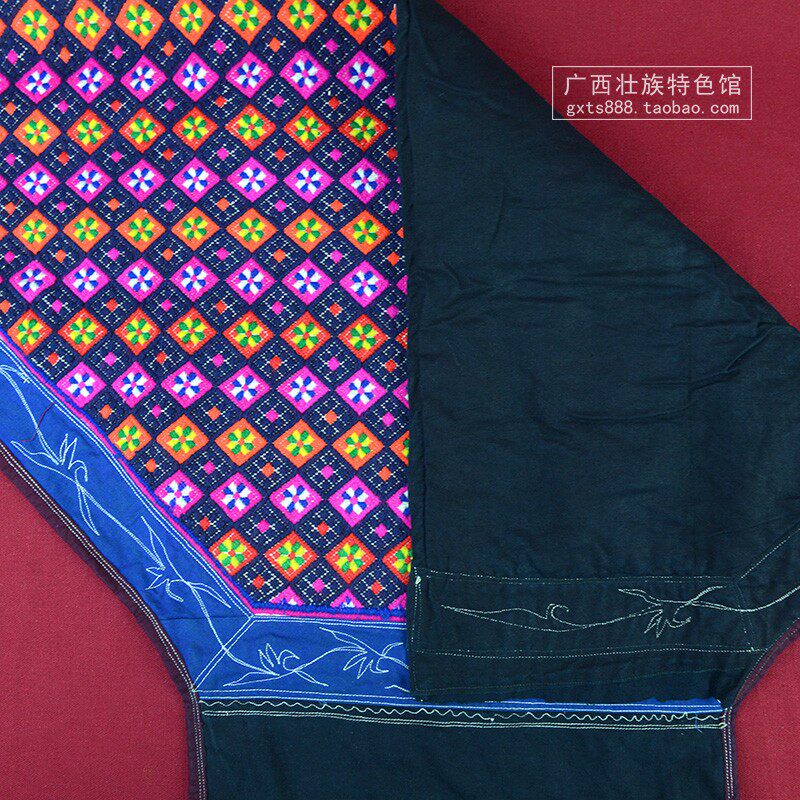 手工制品老织锦加厚织棉 壮族老式婴儿背带 木织机大提花壮锦绣片