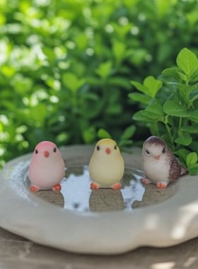 树脂小鸟5色套装·盆景治愈摆件