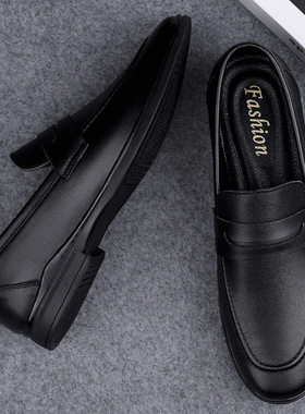 20508男士绅士皮鞋乐福休闲鞋春夏套脚头层牛皮大码跨境正装单鞋