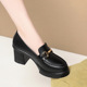 旗袍鞋 单鞋 高跟工作鞋 厂家 女黑色乐福鞋 子走秀女士皮鞋 跳舞鞋