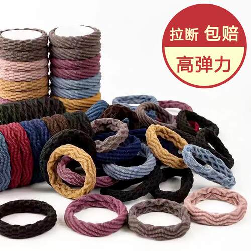 高弹力扎头绳女加粗加宽无接缝发圈简约百搭耐用成人橡皮筋头饰