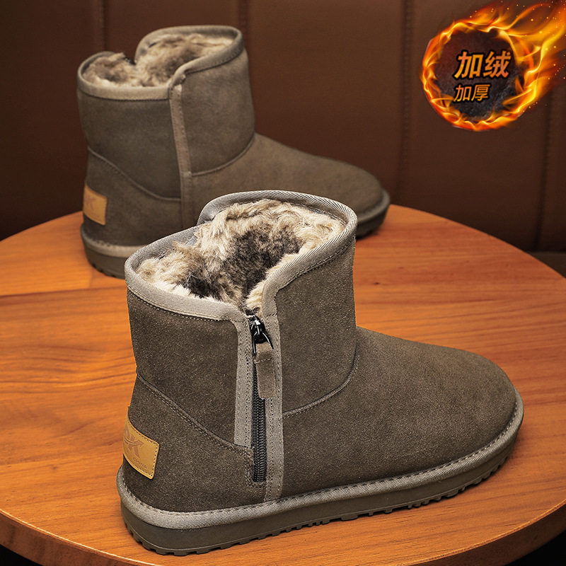 雪地靴男2025新款冬季加绒加厚保暖防寒面包棉鞋皮毛一体拉链棉靴,运动鞋new,运动休闲鞋,淘宝优惠券,粉丝福利购,淘宝优惠卷