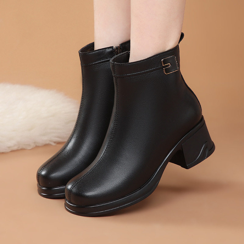 冬季加绒羊毛软皮短靴女新款老年人保暖棉鞋真皮厚底皮毛一体妈妈,运动鞋new,运动休闲鞋,淘宝优惠券,粉丝福利购,淘宝优惠卷