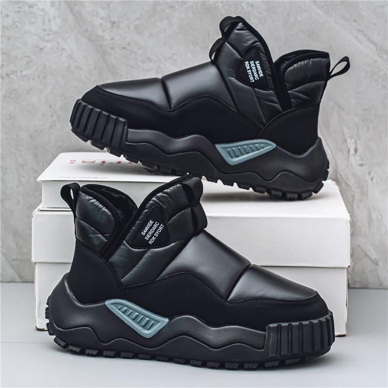 跨境爆款2025秋冬新款高帮加绒加厚棉保暖增高厚底时尚雪地靴男鞋