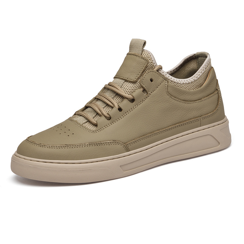 男鞋真皮休闲鞋男士软底磨砂皮鞋透气运动板鞋橡胶防滑底休闲皮鞋