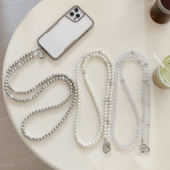 小众高级感钻石珠链条时尚 包链通用斜挎可背手机链斜跨金属链女