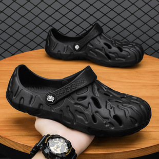 跨境大码 男士 外穿凉鞋 家 49拖鞋 凉拖室外指纹洞洞鞋 夏季