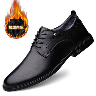 男鞋 男青少年英伦头层牛皮商务皮鞋 浅口系带单鞋 低邦男式