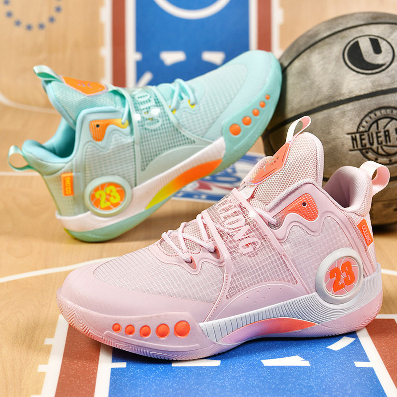 跨境篮球鞋男高帮透气休闲初中体育男女孩青少年中小学生跑步鞋子