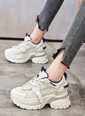 内增高女鞋3春秋季新款老爹鞋厚底小个子运动休闲鞋女A8582
