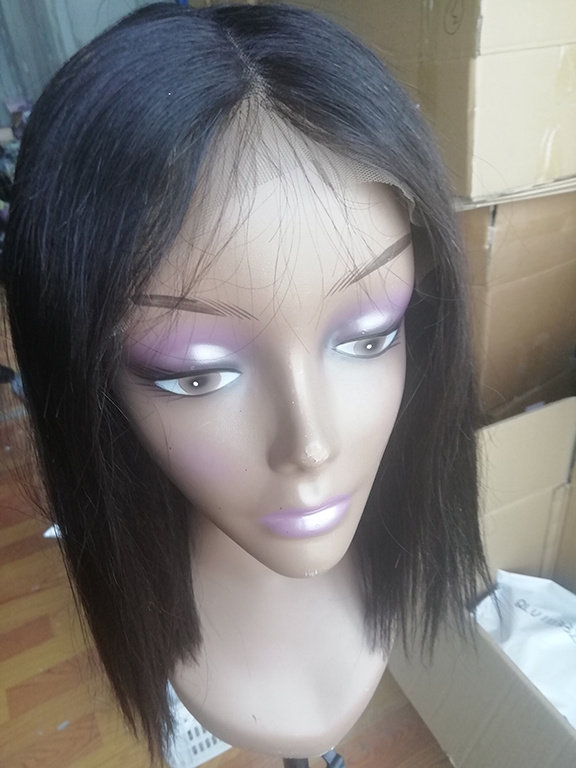 Front  lace bob wig 波波头假发女短发bobo头中分真发头套女短发