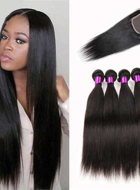 8A Brazilian virgin human hair  straight hair weave 发帘
