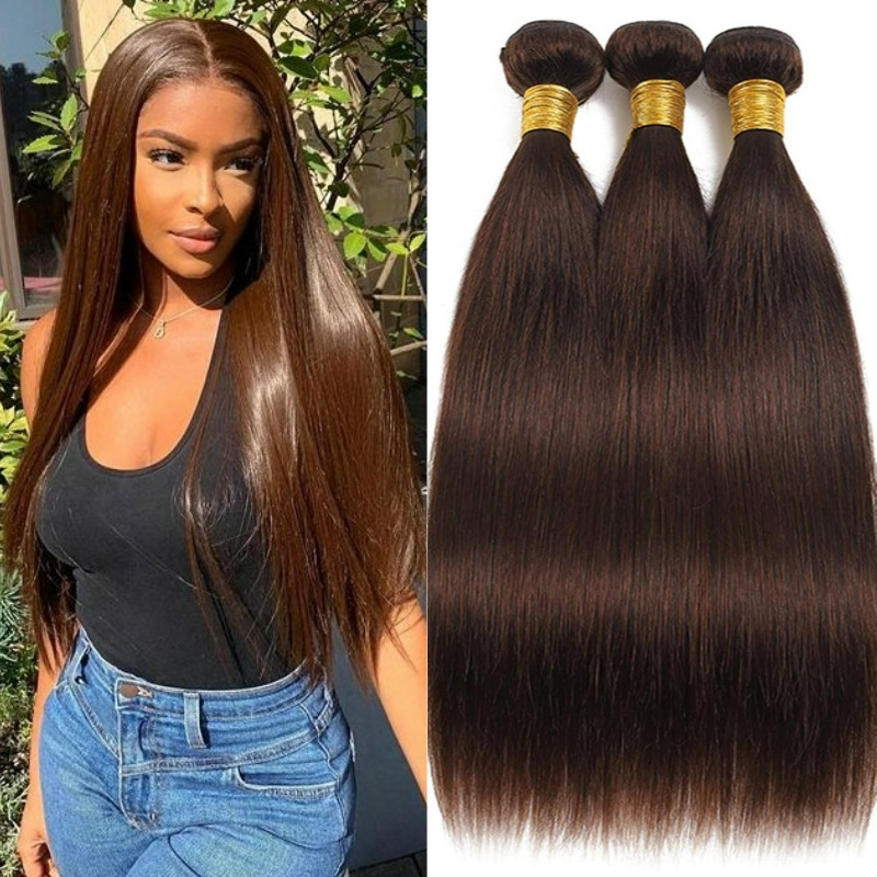 10A 纯色发帘 #2 straight human hair wave 真人发条2号色深棕色