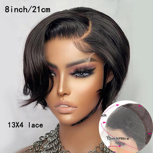 前蕾丝假发亚马逊热销鲍勃发13x4human hair wig女士短直发全头套