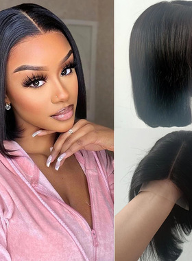 13x4frontal  Lace closure wigs前蕾丝真人发假发女士短发套