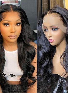 Body wave human hair wig 大波卷frontal closure T lace 现货
