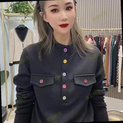 德绒高级感立领长袖T恤女秋季新款大码显瘦内搭打底衫妈妈装上衣