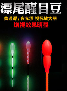 钓鱼醒目豆荧光硅胶加粗浮漂渔具
