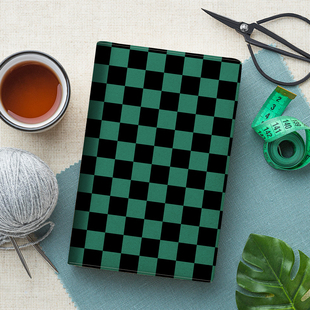 鬼灭之刃炭治郎周边棋盘格手帐书本保护笔记本a5定制书衣a6活页本