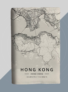 香港旅行手帐记录地图颜值笔记本定制活页a5布艺书衣a6文创日记本