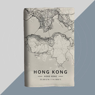 香港旅行手帐记录地图颜值笔记本定制活页a5布艺书衣a6文创日记本