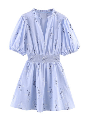 ZA家女装春季新款欧美风时尚简约刺绣印花连衣裙 3564086 044