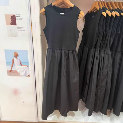 女装拼接收腰连衣裙/无袖圆领收腰裙子春夏新款E484887/477303